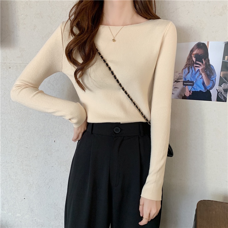 NRVP Áo Sweater Dệt Kim Dài Tay Thiết Kế Mới Thời Trang Theo Phong Cách Hàn Quốc Cho Nữ