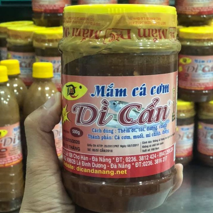 Mắm cá cơm Dì Cẩn hũ lớn 500g -  Đặc sản mắm Đà Nẵng