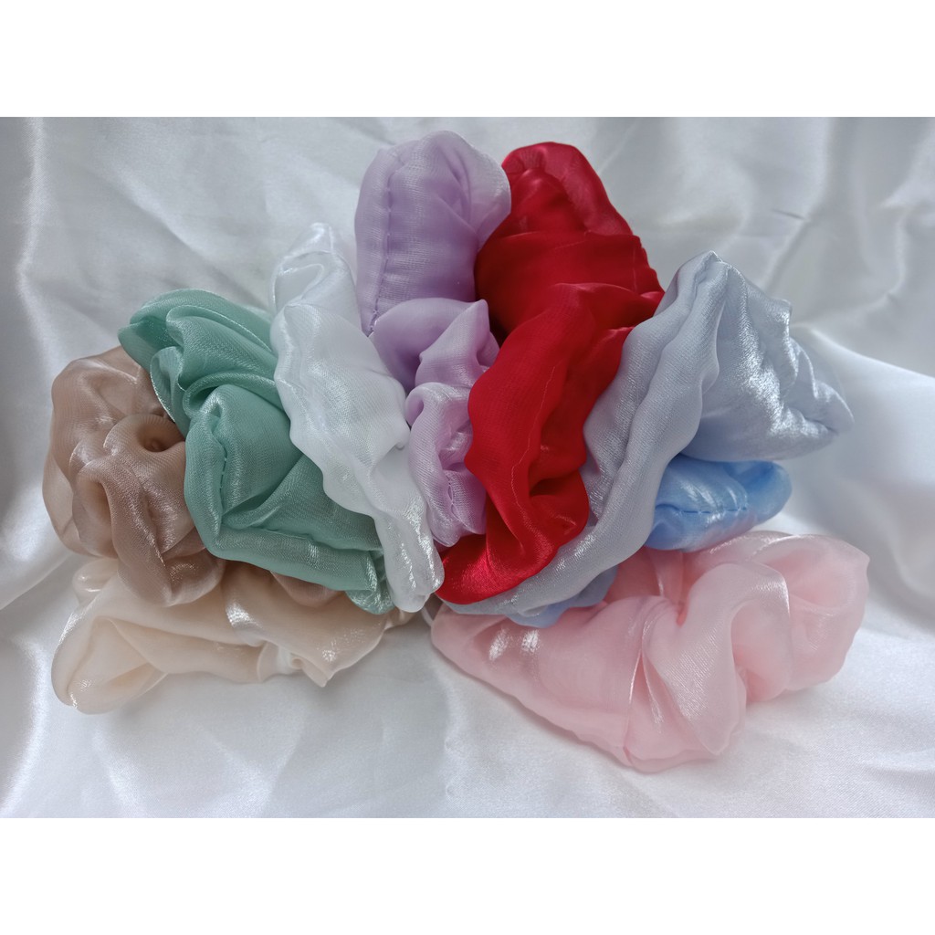 Cột tóc Vải Scrunchies - dây buộc tóc vải các màu vintage ảnh thật ( bảng 1)