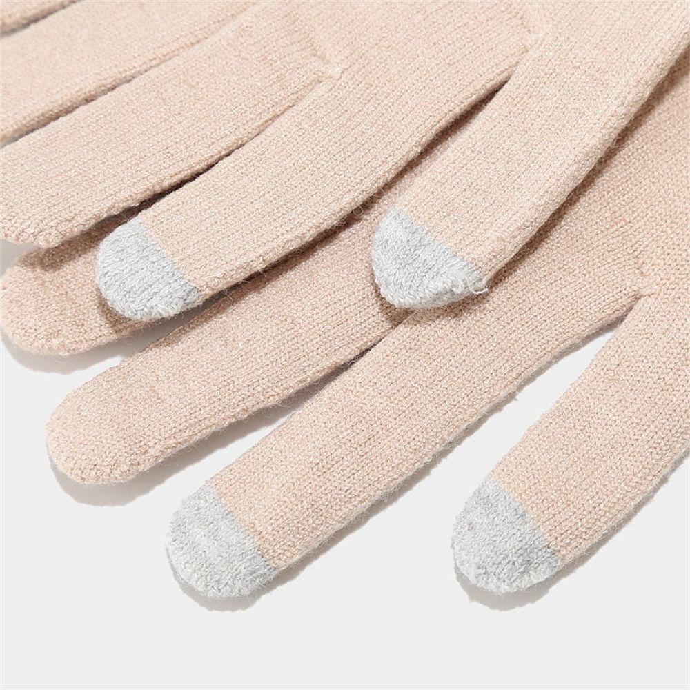Set Mũ beanie Kèm Găng Tay Dày Dặn Giữ Ấm Mùa Đông Có Thể Chạm Màn Hình Cảm