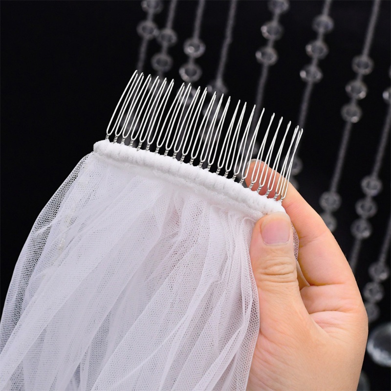 Mạng Che Mặt Cô Dâu 1 Tầng Dài 60cm / 24 &quot;