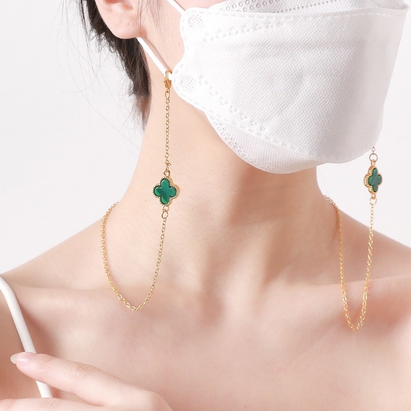 Dây Đeo Mặt Kính Chống Thất Lạc Hình Cỏ Bốn Lá Nhiều Màu Sắc