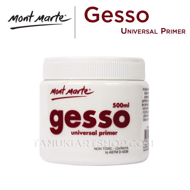 Sơn lót gesso Mont Marte màu trắng đen cho Acrylic Sơn dầu