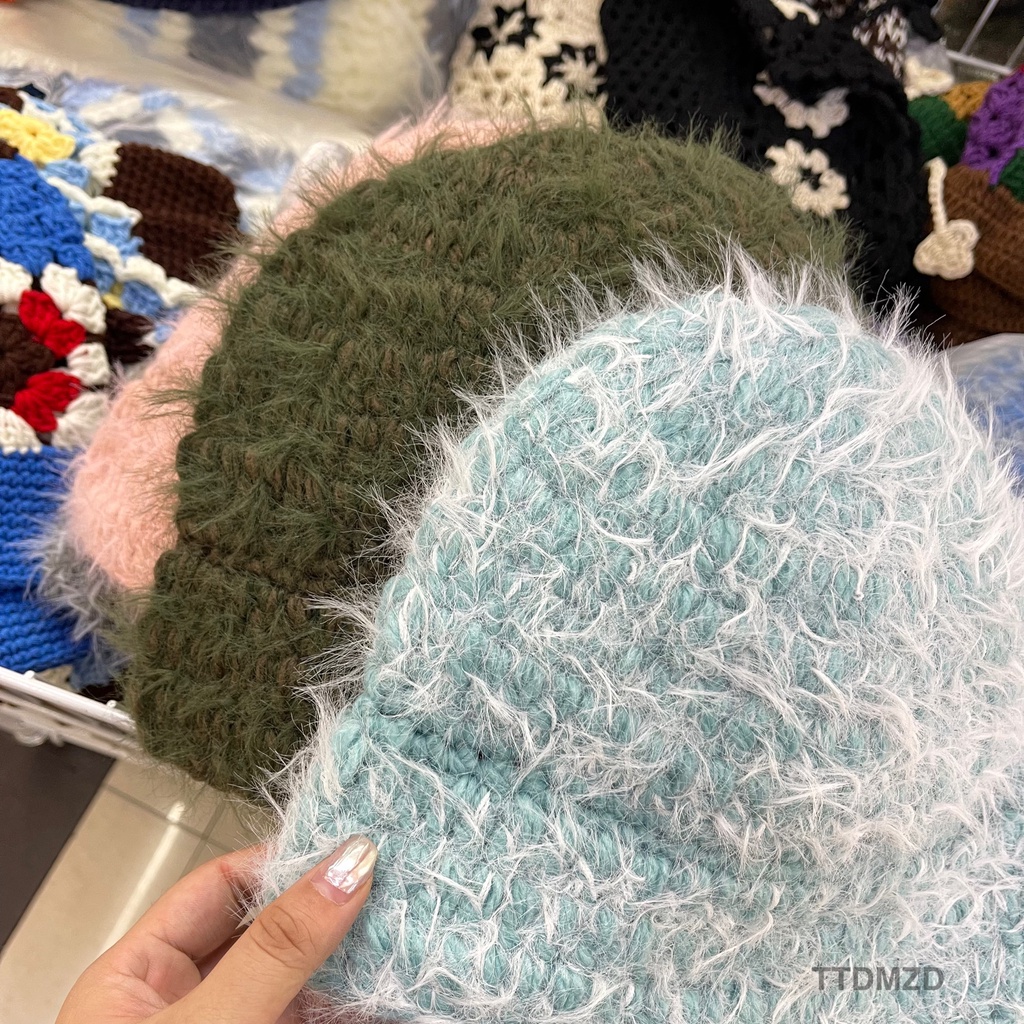 Mũ xô MG STUDIO dệt kim ấm áp thời trang