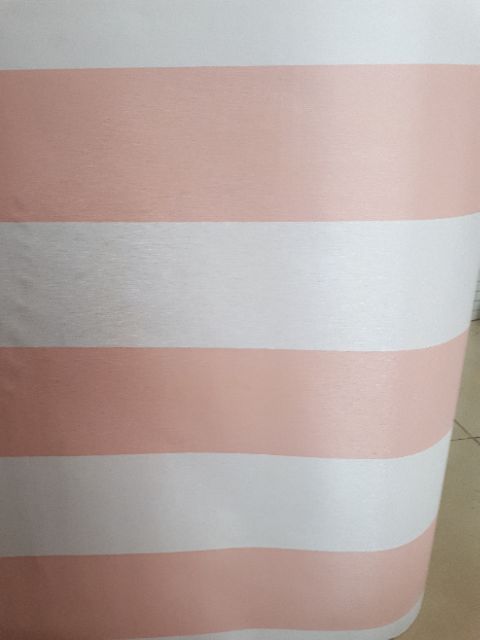 Giấy dán tường sọc trắng hồng khổ rộng 60cm loại dày