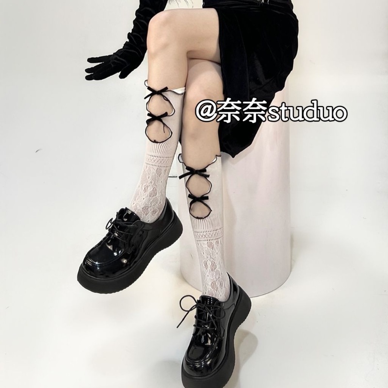 Vớ Lưới Ren Rỗng Hai Lớp Đính Nơ Cá Tính Thời Trang Mùa Hè Cho Nữ