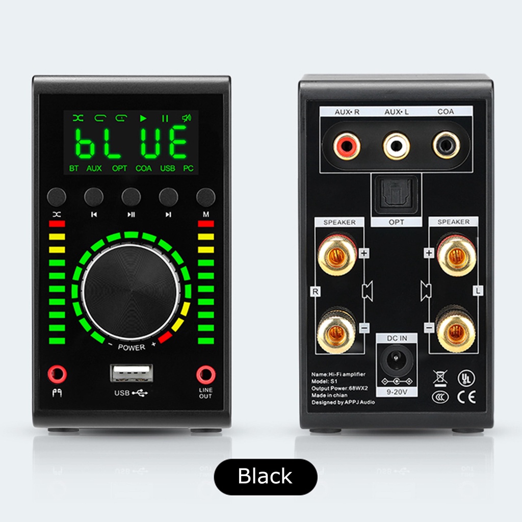 Bộ Khuếch Đại Âm Thanh HiFi Bluetooth 5.0 Ma12070 68W * 2 Mini Cổng USB / RCA / OPT / COA In Và Phụ Kiện
