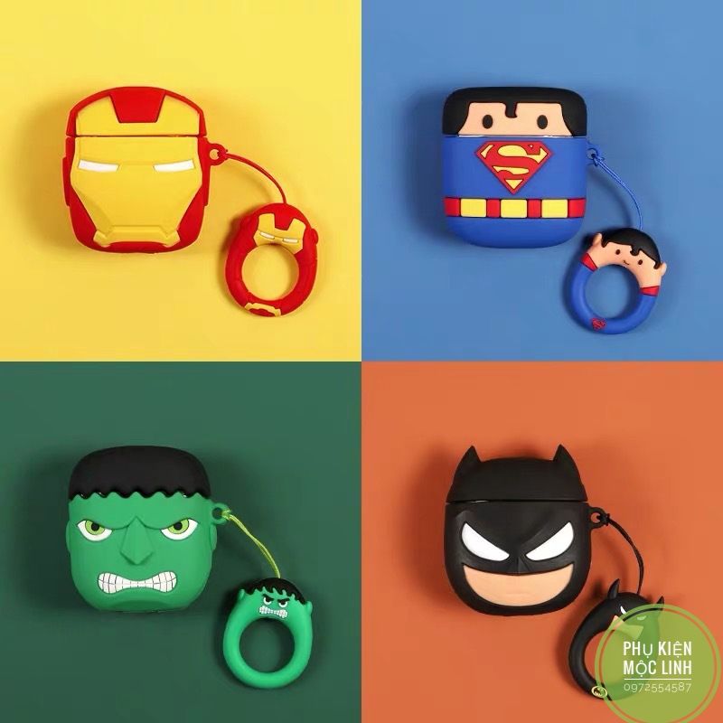 ☘️Tặng kèm móc tay☘️ Case bao airpod silicon PRO | PRO 2 2022  BAT MAN CHE MẮT - Vỏ bọc đựng tai nghe không dây