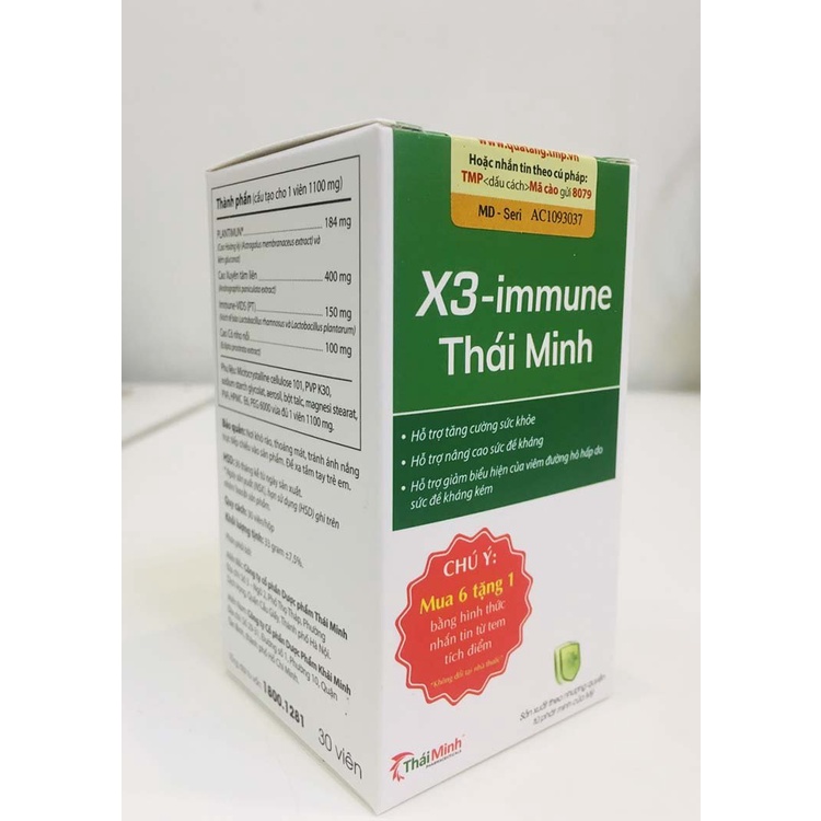 X3 Immune Thái Minh Xuyên Tâm Liên - Giúp tăng cường sức khoẻ, nâng cao sức đề kháng, phòng viêm đường hô hấp