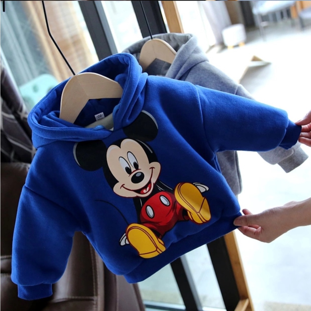 Áo Nỉ Hoodie Dài Tay Cho Bé Trai Và Bé Gái Hình Mickey Từ 5 Đến 32 Kg Chaarlie Kids