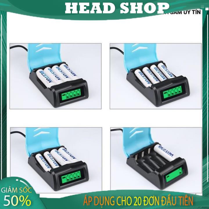 Bộ sạc pin AA, AAA 2A và 3A Quick Charge sạc nhanh BSP1 HEAD SHOP