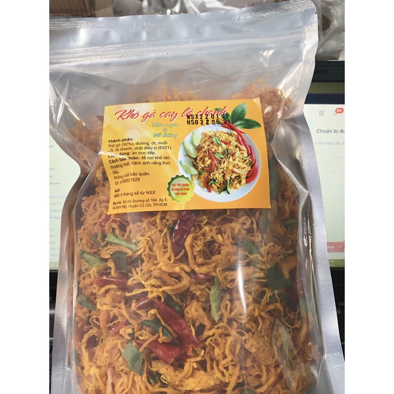 [Mã 156FMCGSALE hoàn 8% đơn 500K] 1KG KHÔ GÀ LÁ CHANH🌶