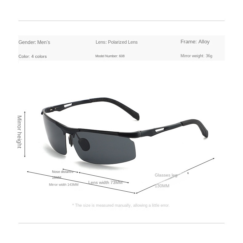 Kính Mát Phân Cực Nửa Gọng Màu Sắc Thay Đổi Thời Trang Đi Xe Đạp Cho Nam