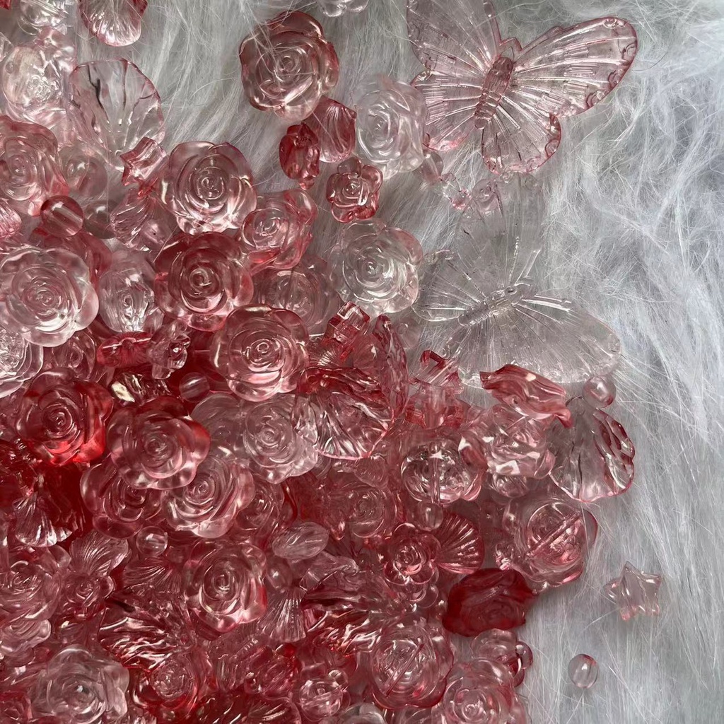 Ốp Điện Thoại ABS Trong Suốt Đính Hạt Ngọc Trai / Bướm / Hoa / Người Ngoài Hành Tinh Cho Iphone