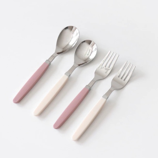 ♡K-kitchen♡  bộ muỗng nĩa trẻ em 10 màu camome