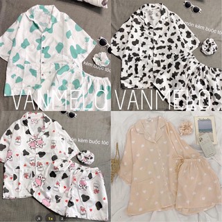 Bộ Ngủ Pijama Siêu Xinh + Dây Buộc Tóc