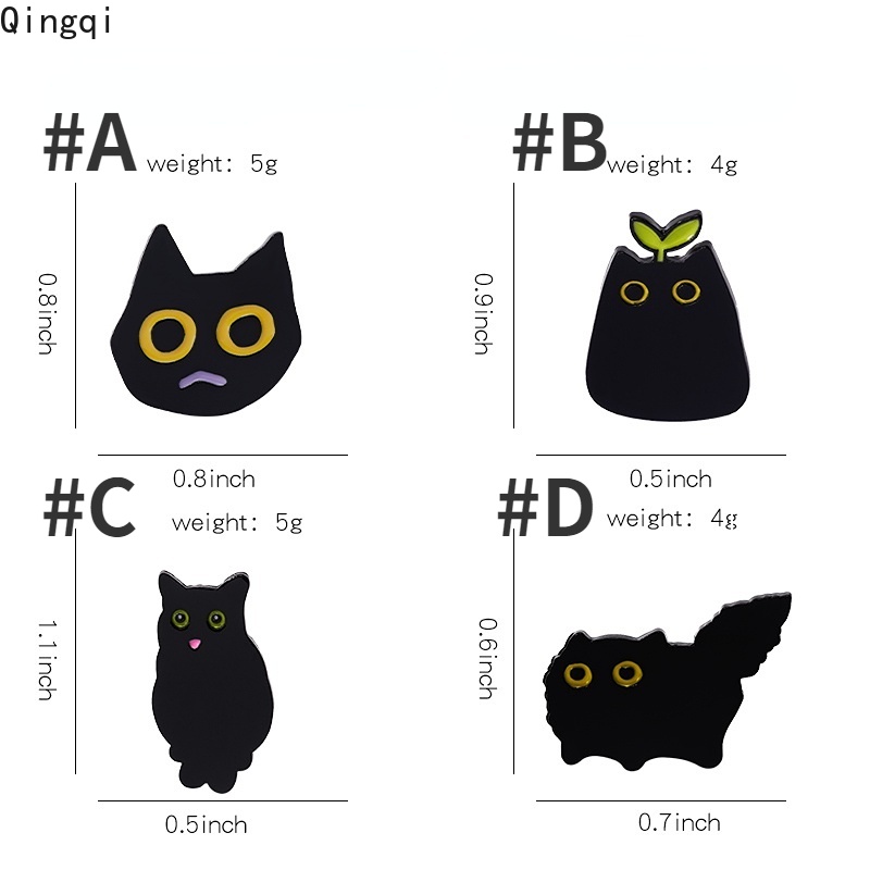 Ghim cài áo Miss Zoe hình mèo đen đơn giản thời trang