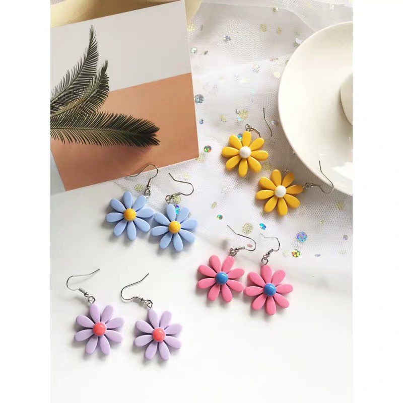 Flower Earrings khuyên tai cánh hoa nhiều màu phong cách hàn quốc