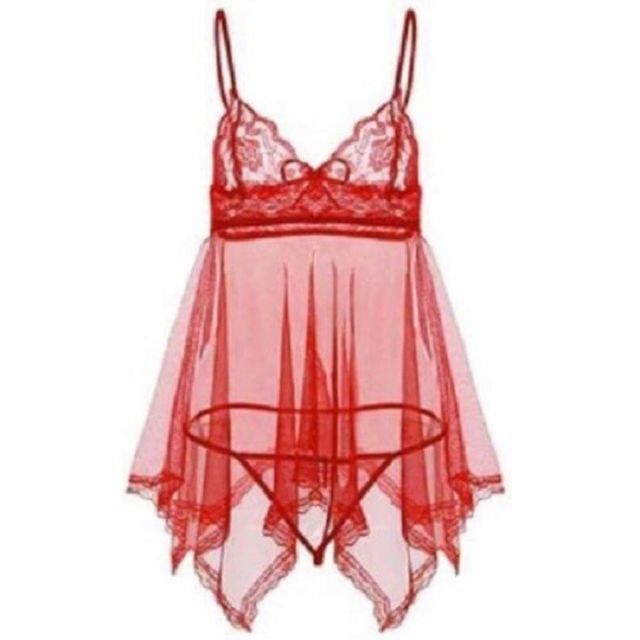 Áo váy ngủ xuyên thấu kèm quần chíp MS001 | BigBuy360 - bigbuy360.vn