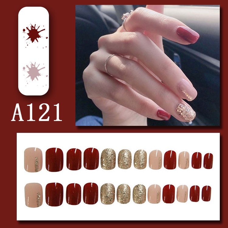 Mới Set 24 Móng Tay Giả Thời Trang Xinh Xắn Cho Nữ