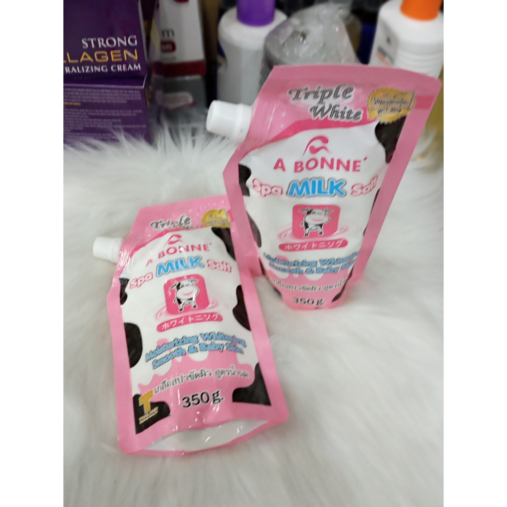 Muối Tắm Sữa Bò tẩy Tế Bào Chết A Bonne Spa Milk Salt Thái Lan 350g 😍 FREESHIP 😍 tẩy tế bào chết ,làm sạch da, mùi thơm.