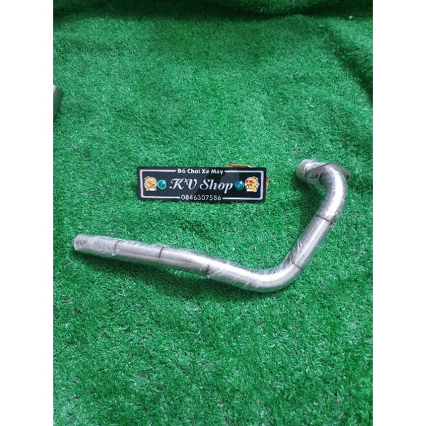 Cổ pô 2 khúc Exciter 150 inox 304 bầu tổ ong