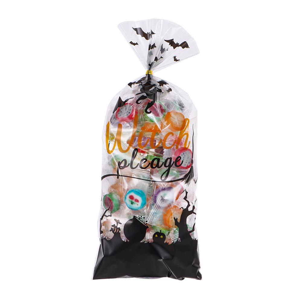 Bộ 100 Túi Đựng Kẹo / Bánh Quy Phong Cách Halloween Độc Đáo