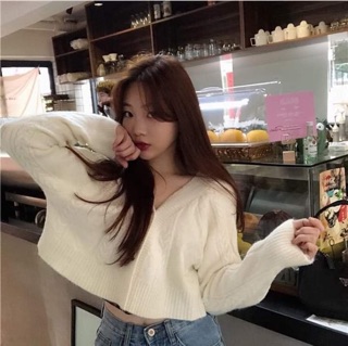 Áo khoác len croptop