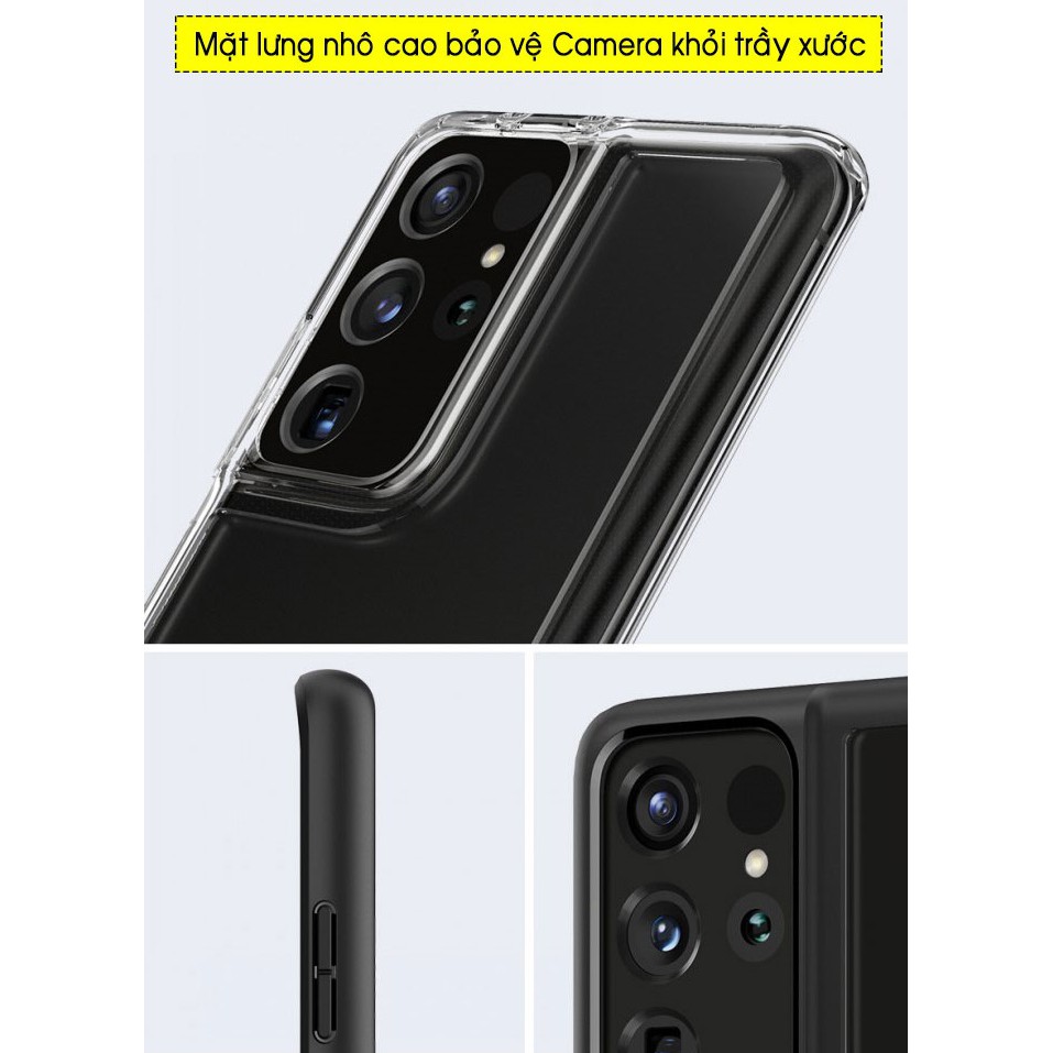 Ốp lưng Samsung Galaxy S21 Ultra / S21 Plus / S21 Spigen Ultra Hybrid Trong suốt - Hàng Chính Hãng.