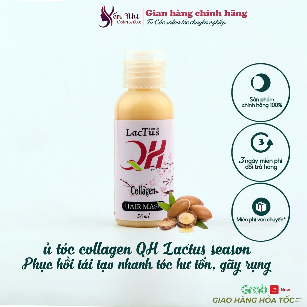 Kem ủ tóc Lactus season phục hồi siêu mềm mượt ủ tóc collagen QH Lactus season siêu mượt 500ml DT19