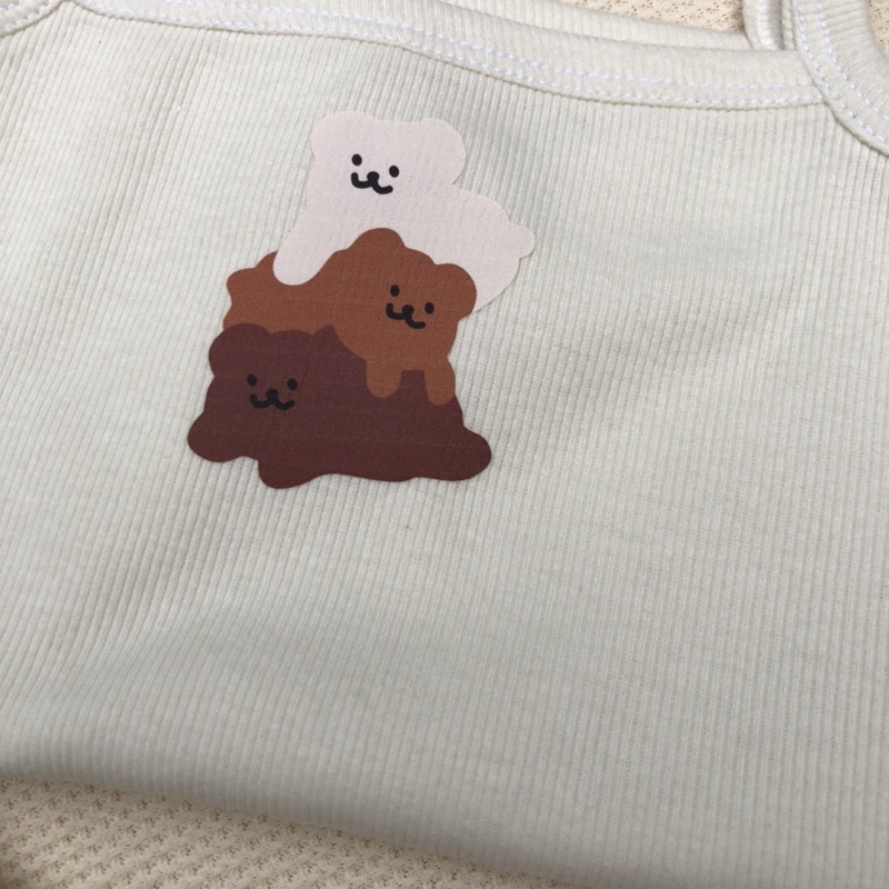 Bộ 2 dây chất liệu thun tăm hình gấu hàn quốc cho bé gái