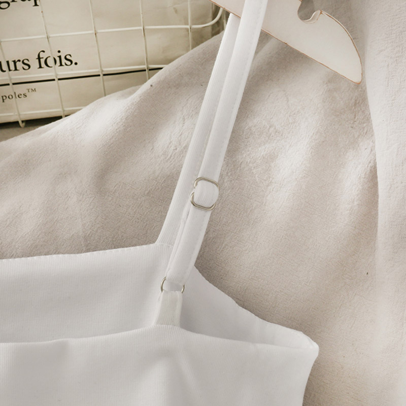 IELGYĐầm Ngắn Hai Dây Rút Dây Màu Đen Trơn Phong Cách Đơn Giản Dành Cho Nữ