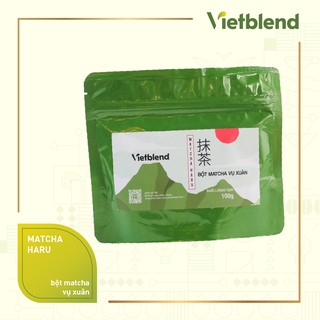 Bột matcha trà xanh Matcha Haru VIETBLEND túi 100g - Chuyên dùng pha chế Trà sữa, đồ uống