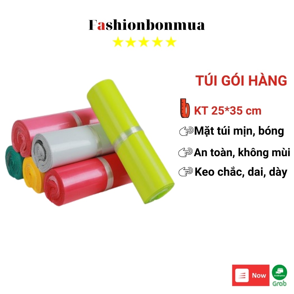 Túi Gói Hàng Túi Gói Hàng Niêm Phong 25x35 FASHIONBONMUA Cuộn 10 Túi Có Keo Dán Bảo Mật Chống Nước