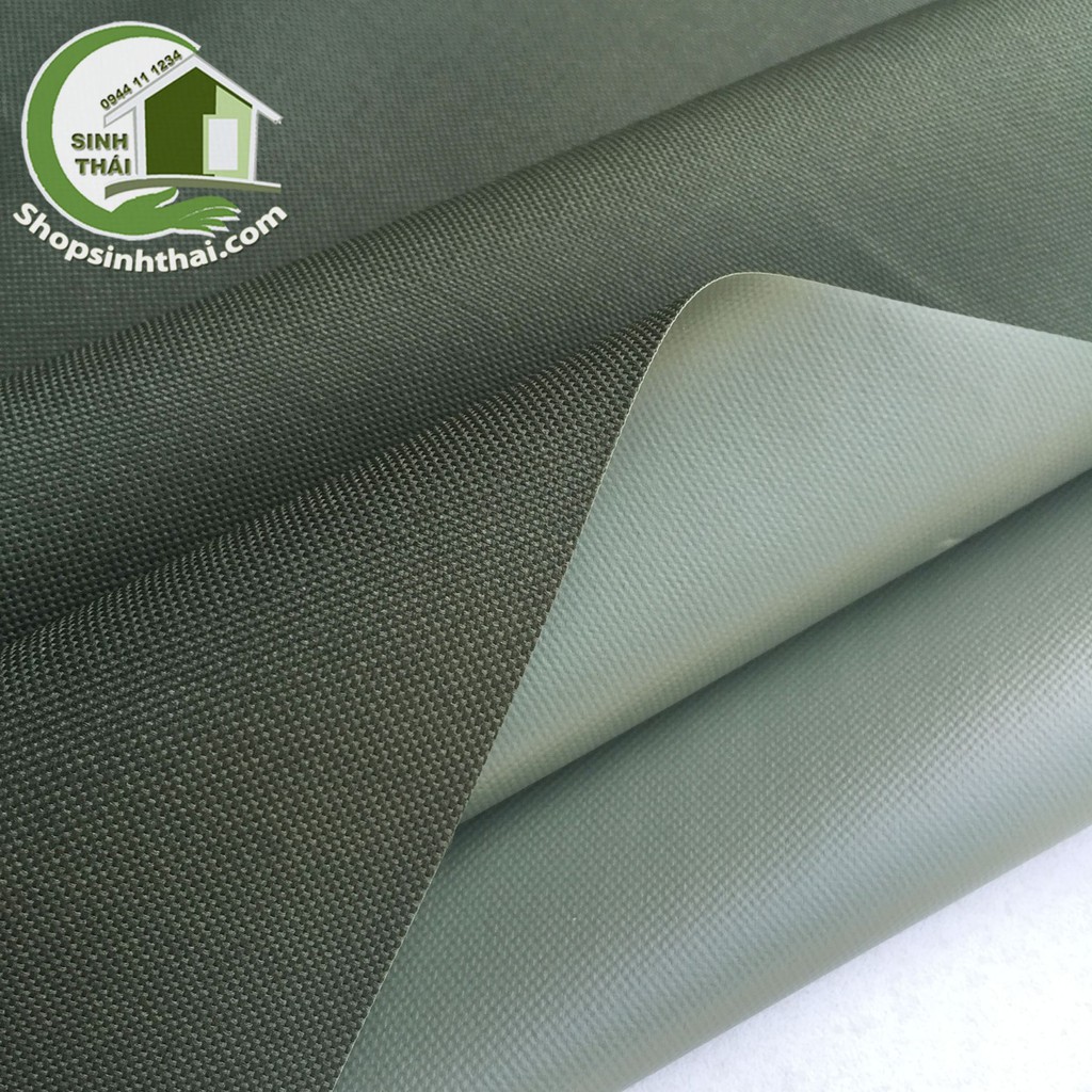 Vải bố PVC màu xanh rêu - vải may balo túi xách