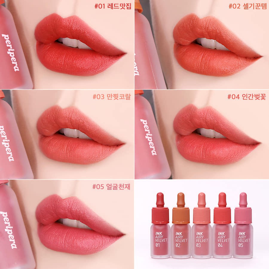 Son kem Peripera Ink Airy V.elvet Lip Tint lì, lên màu chuẩn đẹp - HONGS KOREA