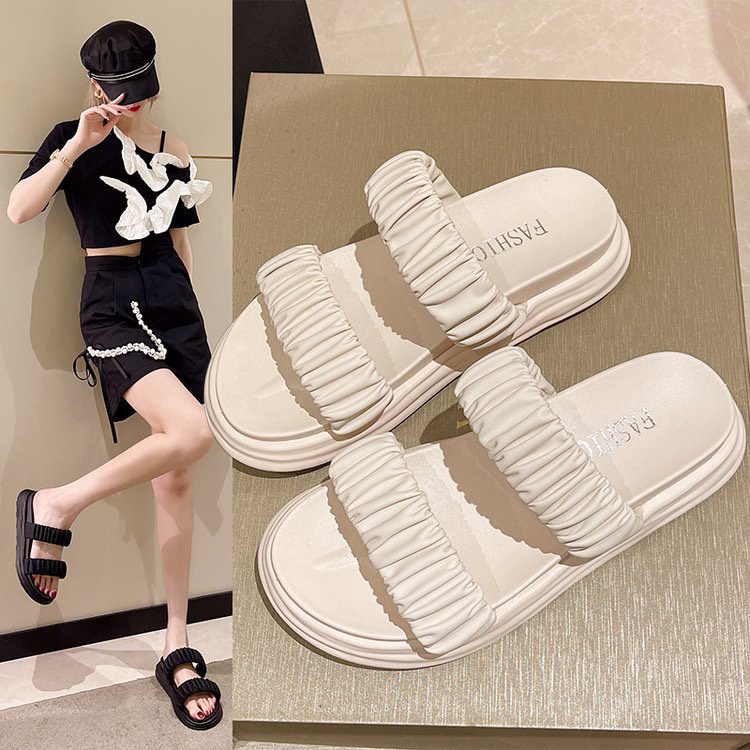 Dép Nữ Đế Bánh Mỳ 2 Quai Chun Nhún Kiểu Dáng Cá Tính