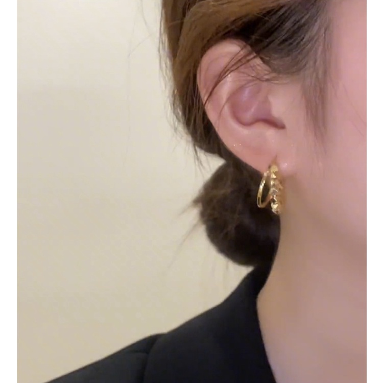 Bông Tai Hai Lớp Đính Hạt Phong Cách Hình Học Ngọt Ngào Cá Tính 2022