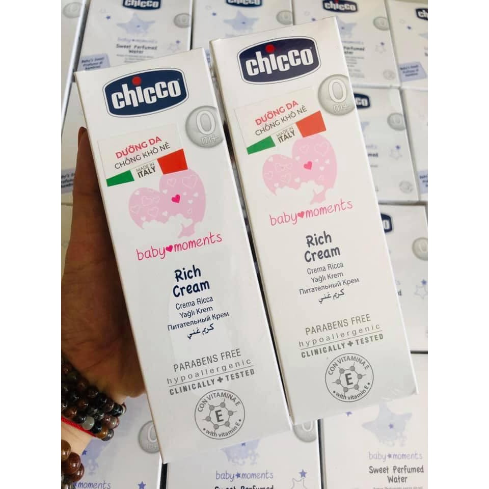 [CHICCO] Kem Dưỡng Ẩm Rich Cream Omega & Vitamin E 0M+ ngăn ngừa tình trạng khô nẻ da & dưỡng ẩm da - cvspharmacy