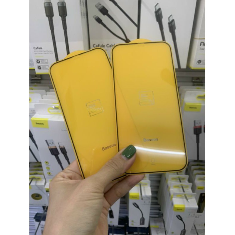 Combo 2 Kính cường lực Baseus cho iPhone 12/ 12 Pro/ 12 Pro Max Full màn hình 3D Chính Hãng