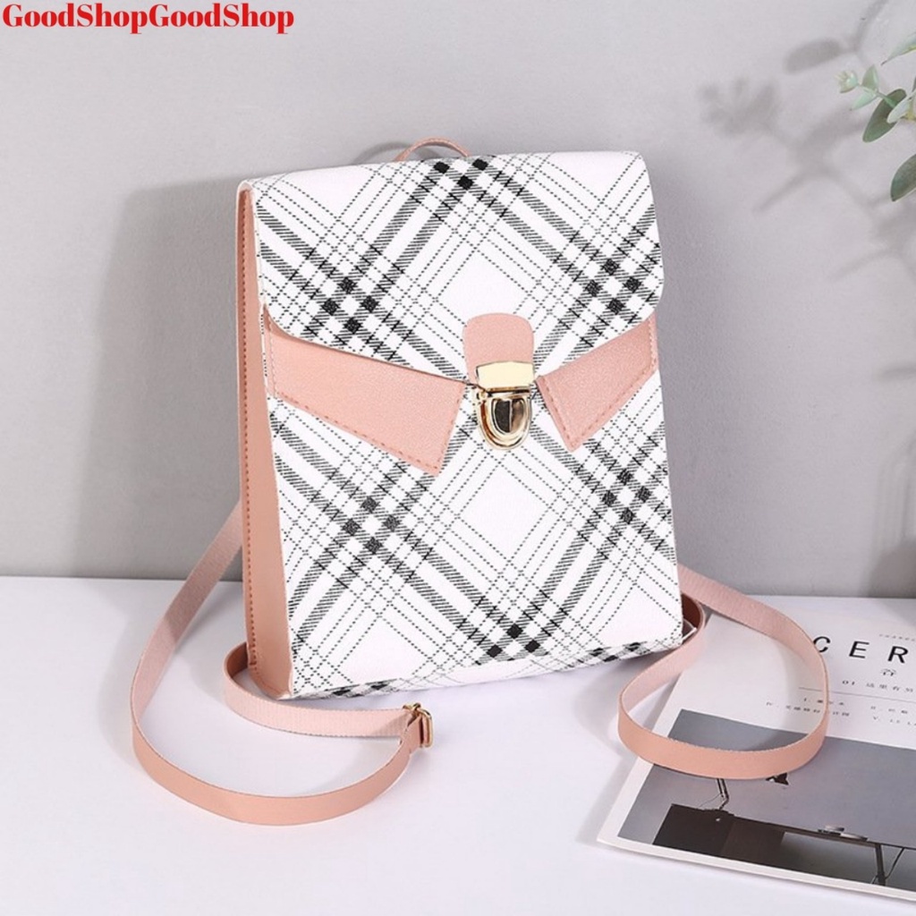 BALO NỮ THỜI TRANG, MẪU MỚI, ĐỘC LẠ NEW-0065 THIẾT KẾ HÌNH CỔ ÁO VÀ PHỐI CARO TRẺ TRUNG, NĂNG ĐỘNG, CHẤT LIỆU DA BỀN ĐẸP