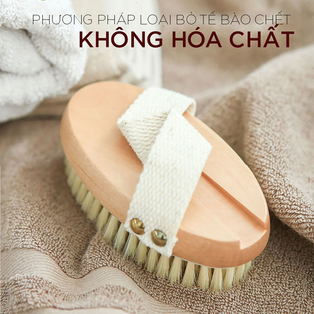 Bàn chải khô đa năng, Bàn chải tắm làm dụng cụ massage chăm sóc da đẹp xinh toàn diện (xịn hơn đá kì là bàn chải da khô)