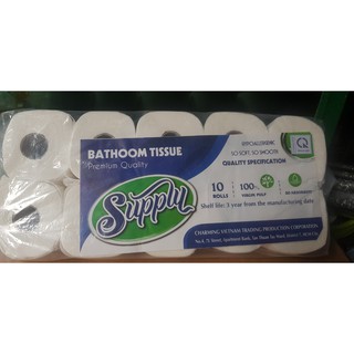 lốc 10 cuộn giấy vệ sinh có lõi giá rẻ suppy -ivy