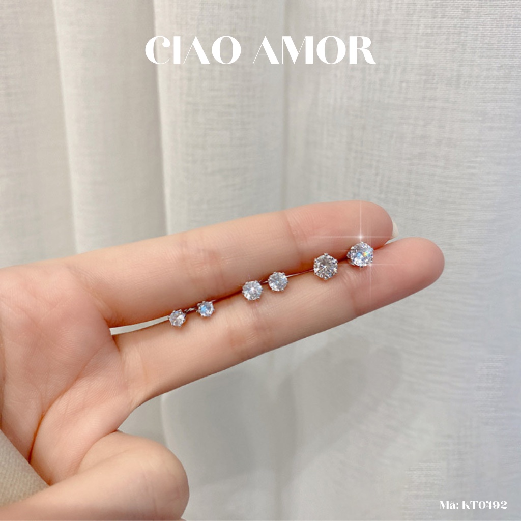 Set khuyên tai nụ đá basic Trang sức Ciao Amor - KT0492