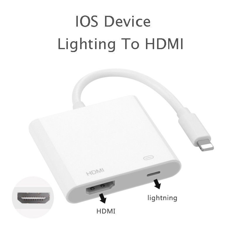 Cốc sạc chuyển đổi cổng lightning sang cổng AV TV HDMI có cổng sạc cho Apple