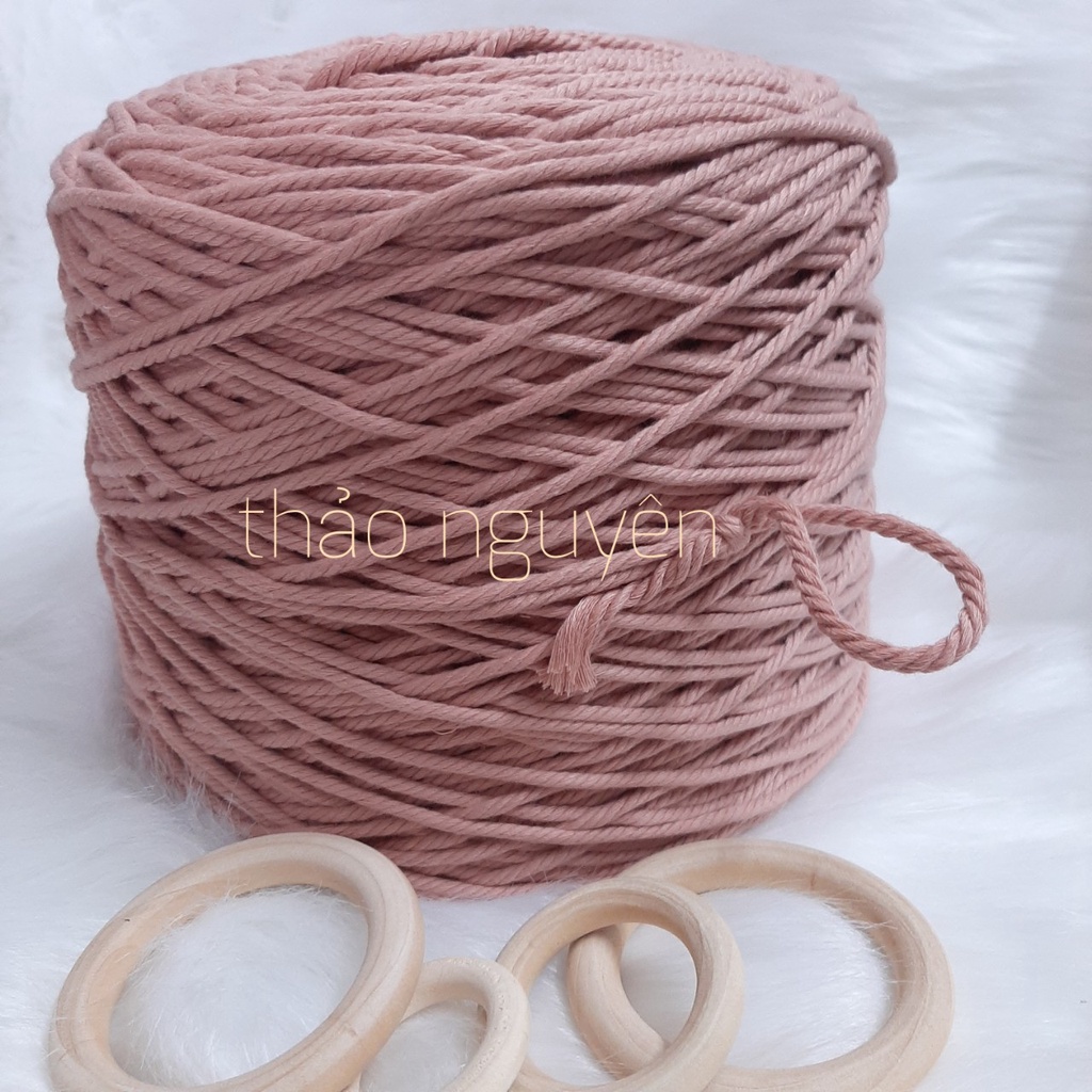 (màu Hot Hit) Dây thừng đan  macrame . sợi xoắn -3mm.. FUL COLOR( 43 màu )