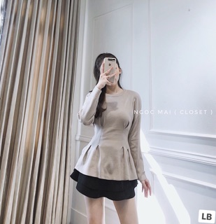 Áo len chiết eo