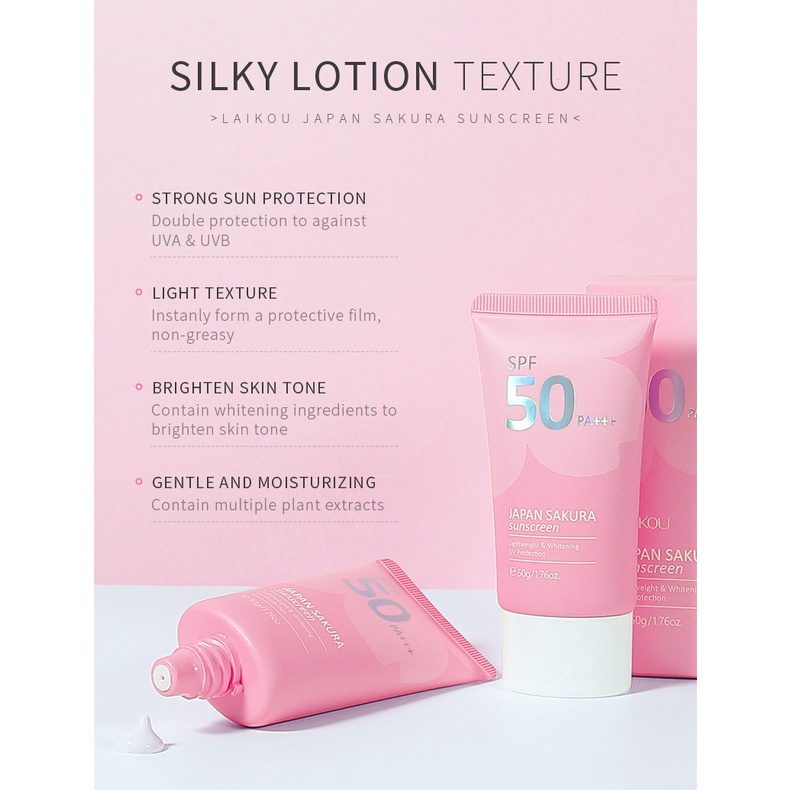 Kem Chống Nắng LAIKOU SPF 50+ Làm Trắng Da Chăm Sóc Da