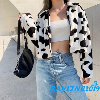 Áo Khoác Cardigan Dài Tay Họa Tiết Da Bò Sữa Thời Trang Nữ Tính