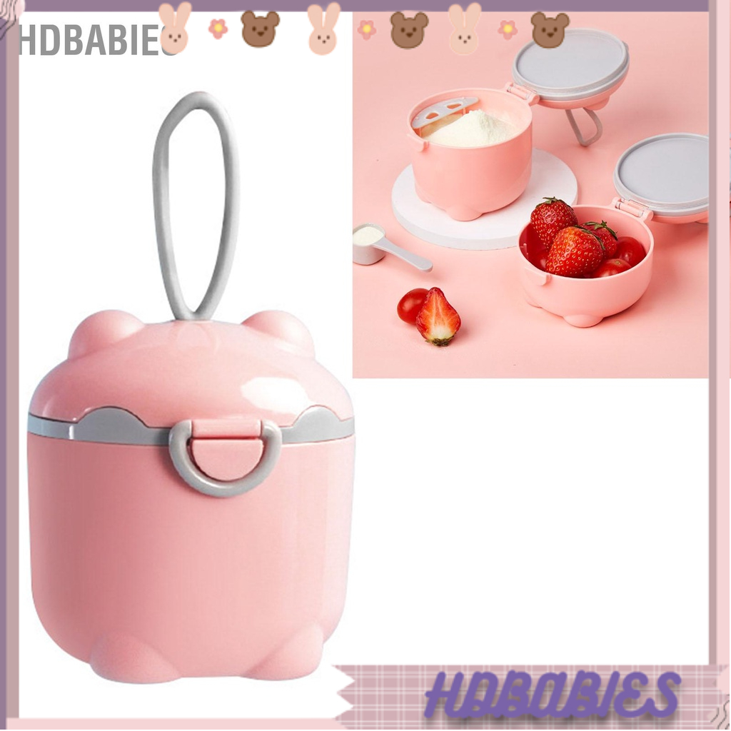 HDbabies Bình Đựng Sữa Bột Di Động Cho Bé Hình Gấu Dễ Thương Hộp Trái Cây Ăn Vặt L